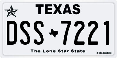 TX license plate DSS7221