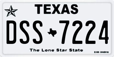 TX license plate DSS7224