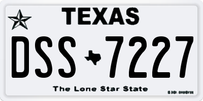 TX license plate DSS7227
