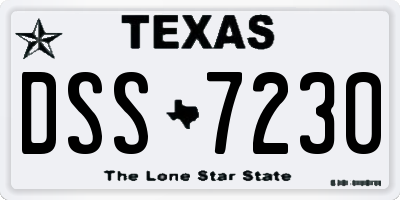 TX license plate DSS7230