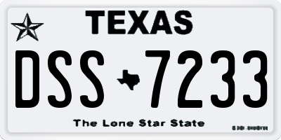 TX license plate DSS7233