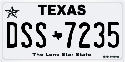 TX license plate DSS7235