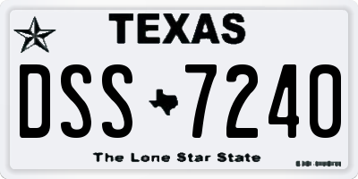 TX license plate DSS7240