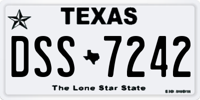 TX license plate DSS7242