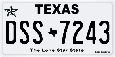 TX license plate DSS7243