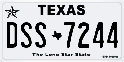 TX license plate DSS7244