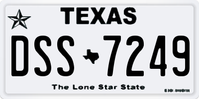 TX license plate DSS7249