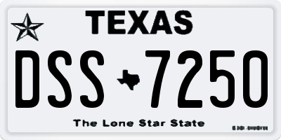 TX license plate DSS7250