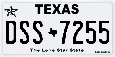 TX license plate DSS7255