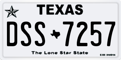 TX license plate DSS7257
