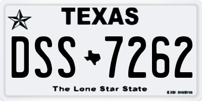 TX license plate DSS7262