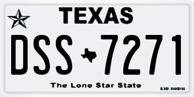 TX license plate DSS7271
