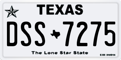 TX license plate DSS7275