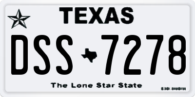 TX license plate DSS7278