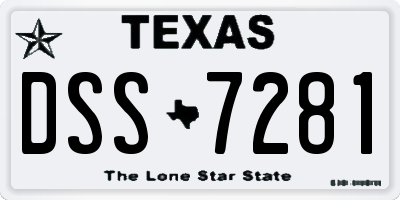 TX license plate DSS7281