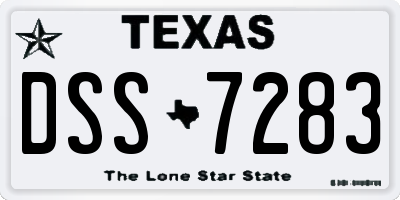 TX license plate DSS7283