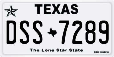 TX license plate DSS7289