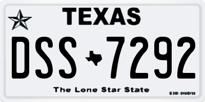 TX license plate DSS7292