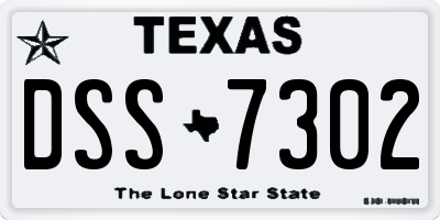 TX license plate DSS7302