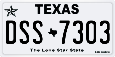 TX license plate DSS7303