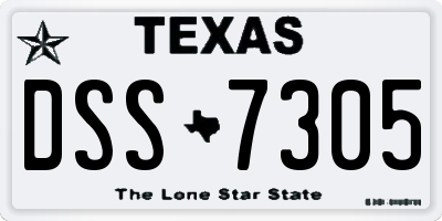 TX license plate DSS7305