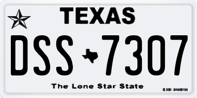 TX license plate DSS7307