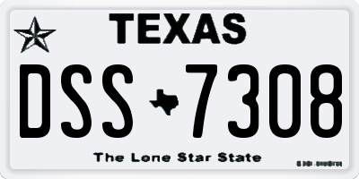 TX license plate DSS7308