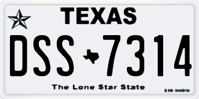 TX license plate DSS7314