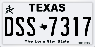 TX license plate DSS7317