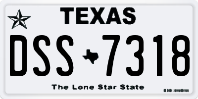 TX license plate DSS7318