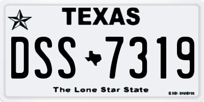 TX license plate DSS7319