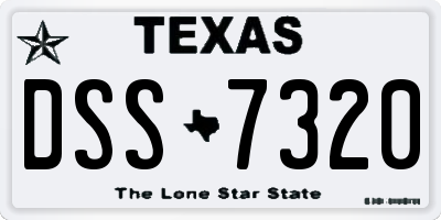 TX license plate DSS7320