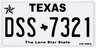 TX license plate DSS7321