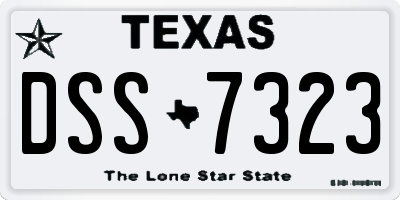 TX license plate DSS7323