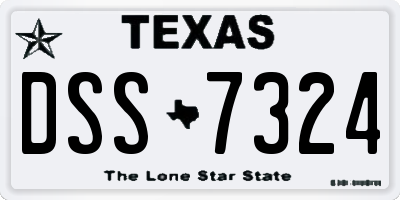 TX license plate DSS7324