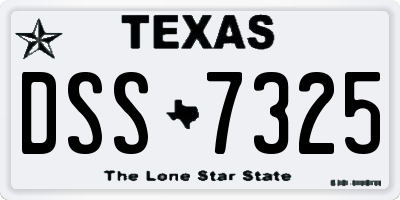 TX license plate DSS7325