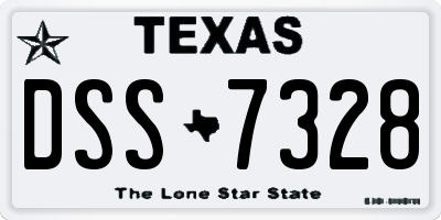TX license plate DSS7328