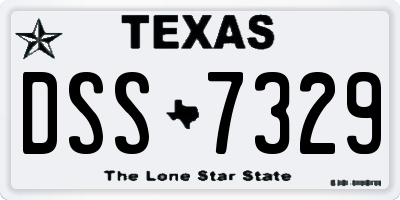 TX license plate DSS7329