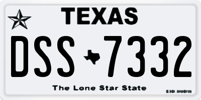 TX license plate DSS7332
