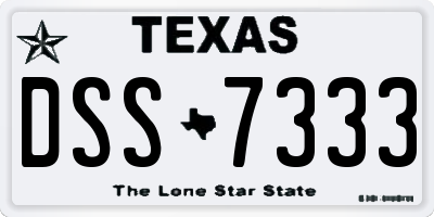 TX license plate DSS7333