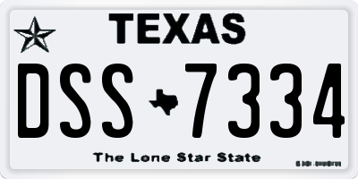 TX license plate DSS7334
