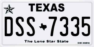 TX license plate DSS7335