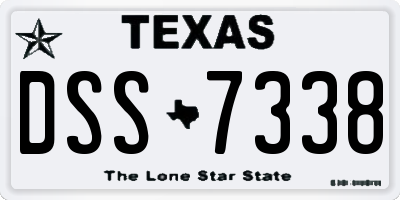 TX license plate DSS7338