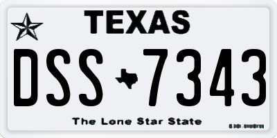 TX license plate DSS7343