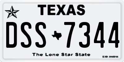 TX license plate DSS7344