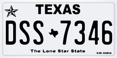 TX license plate DSS7346