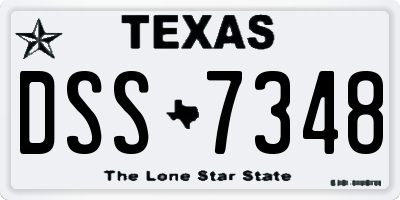 TX license plate DSS7348