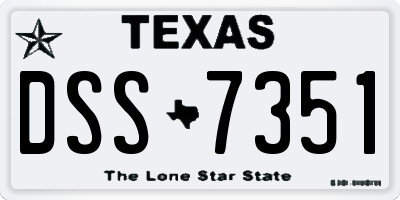 TX license plate DSS7351