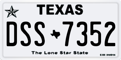 TX license plate DSS7352