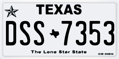 TX license plate DSS7353